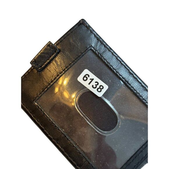 Genuine Leather Black Bi-Fold Wallet With Multiple Card Slots Mens - Picture 8 of 8